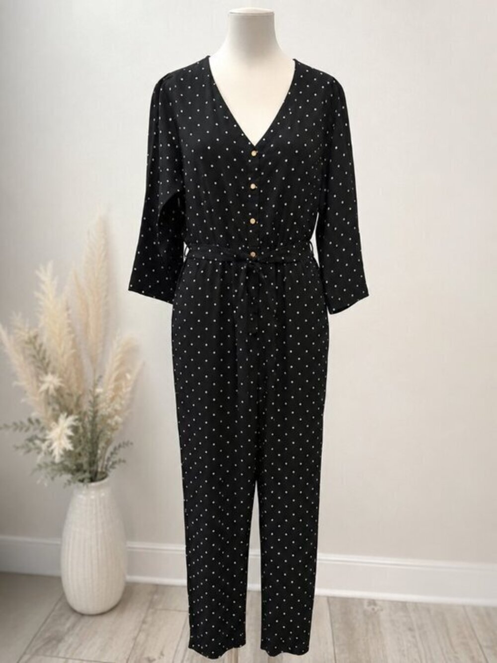 4 for $25 🖤 Polagram Black Polka Dot Jumpsuit | Size Large 🖤